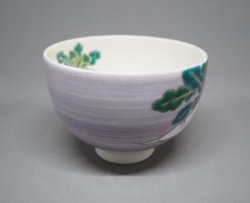 画像2: 紫地　大根絵　茶碗