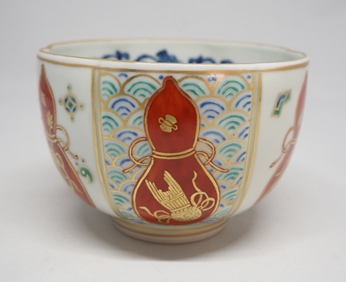 画像1: 金襴手　六瓢絵茶碗