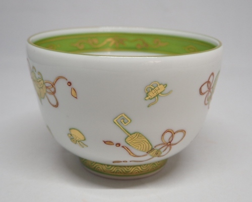 画像4: 鶸金襴手　宝絵茶碗