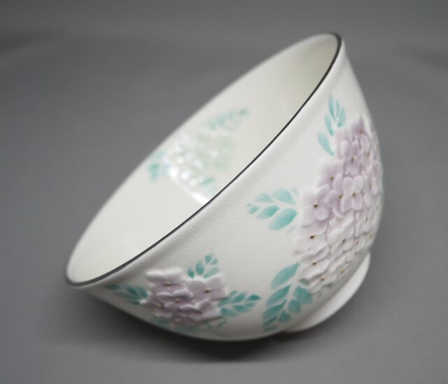 画像1: 浮彫　紫陽花　茶碗